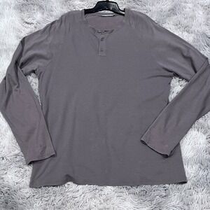Vince Mens Taupe Long Sleeve Henley Shirt Pima Cotton Modal Blend XL FLAWED-READ